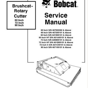 Bobcat 60 72 90 Inch Brushcat Rotary Cutter Service Manual