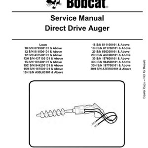 Bobcat Direct Drive Auger Service Manual