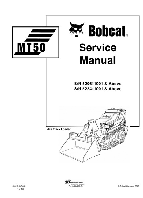 Bobcat MT50 Mini Track Loader Service Manual