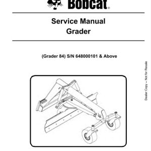 Bobcat Grader 84 Service Repair Manual