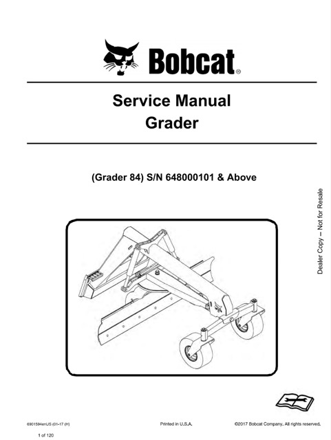 Bobcat Grader 84 Service Repair Manual