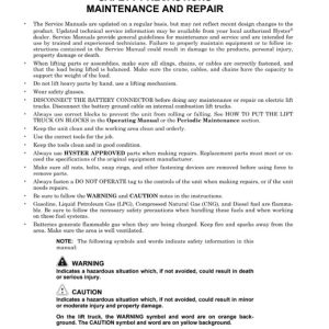 Hyster A917 (H800-900-1050HD, H800-900-970-1050HDS) Forklift Service Manual