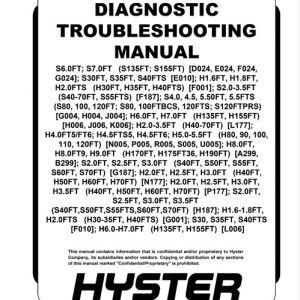 Hyster G024 (S135FT, S155FT) Forklift Service Manual