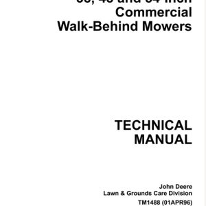 John Deere 38, 48, 54-Inch Commercial Walk - Behind Mowers Technical Manual