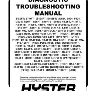 Hyster G001 (H30-35FT, H40FTS) Internal Combustion Engine Trucks Service Manual