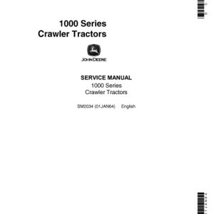 John Deere 1000 Series Crawler Tractors Service Manual