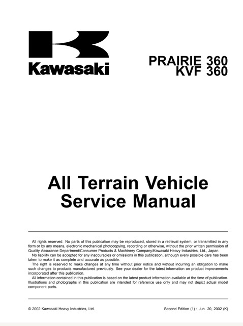2003 Kawasaki Prairie360, KVF360 ATV Service Manual