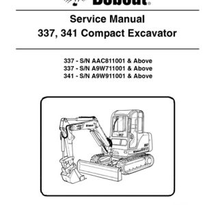 Bobcat 337, 341 Compact Excavator Service Manual