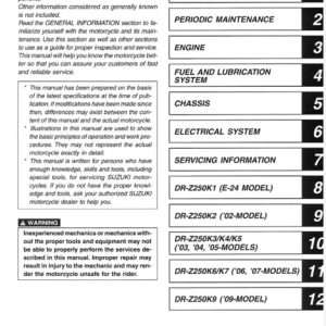 2001-2009 Suzuki DR-Z250 Service Manual