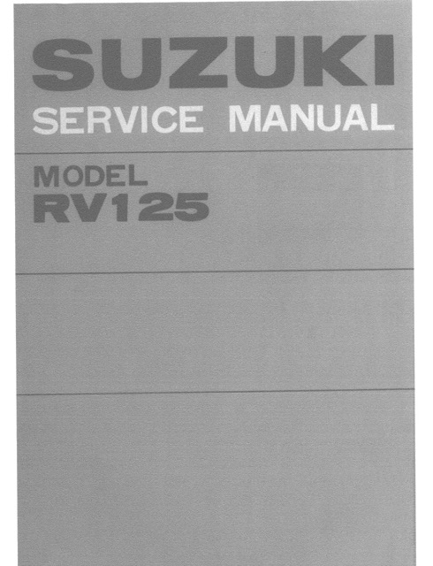 1972-1981 Suzuki RV125 Service Repair Manual