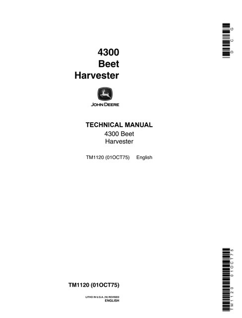 John Deere 300 Corn Husker Technical Manual