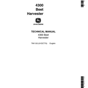 John Deere 4300 Beet Harvester Service Technical Manual