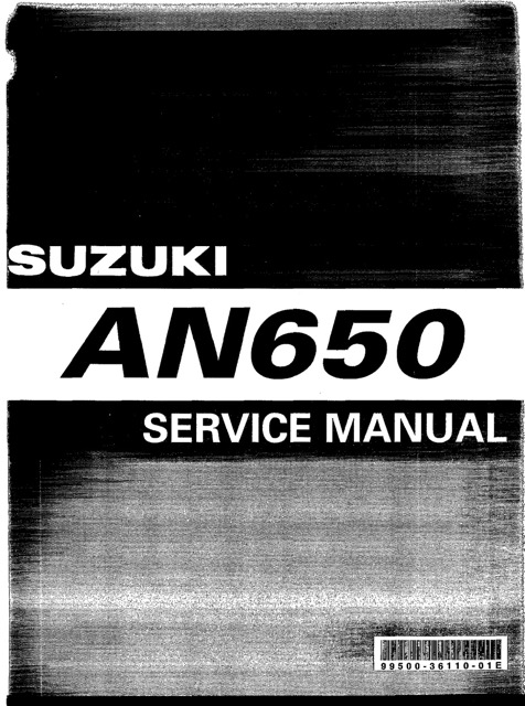 2003 Suzuki An650 Service Repair Manual