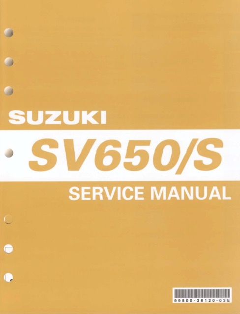 2003 Suzuki SV650 ,SV650S Service Manual