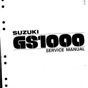 1980 Suzuki GS1000 Service Repair Manual