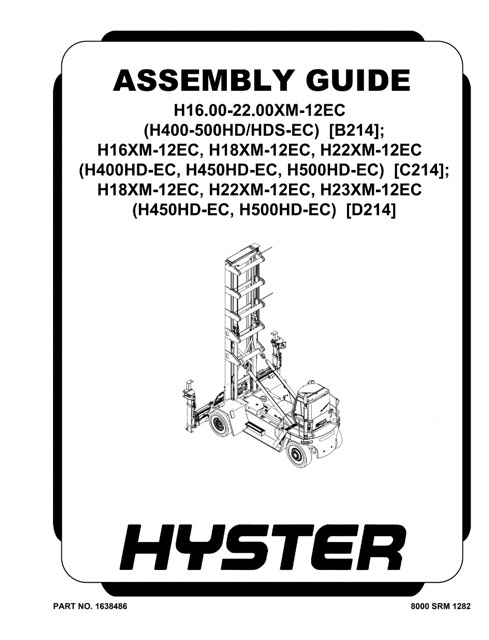 Hyster D214 (H450HD-EC, H500HD-EC) Internal Combustion Engine Trucks Service Manual