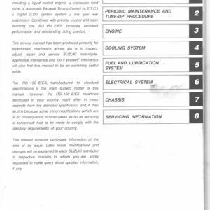 996-2000 Suzuki RG150E ,RG150ES Service Manual