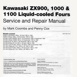1983-1997 Kawasaki ZX900, 1000, 1100 Liquid-cooled Fours Service Manual