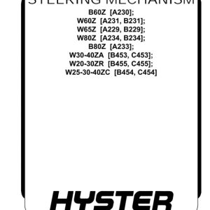 Hyster C454 (W25ZC, W30ZC, W40ZC) Forklift Service Manual