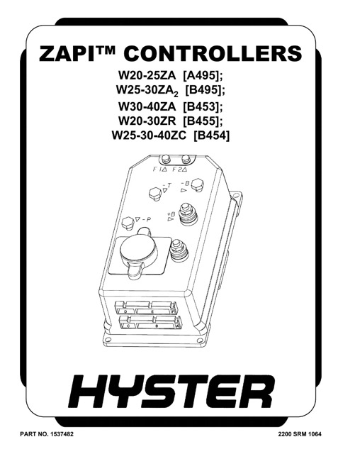 Hyster B455 (W20ZR W30ZR) Forklift Service Manual