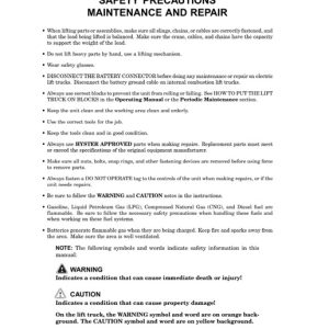 Hyster B478 (C60ZAC) Forklift Service Manual