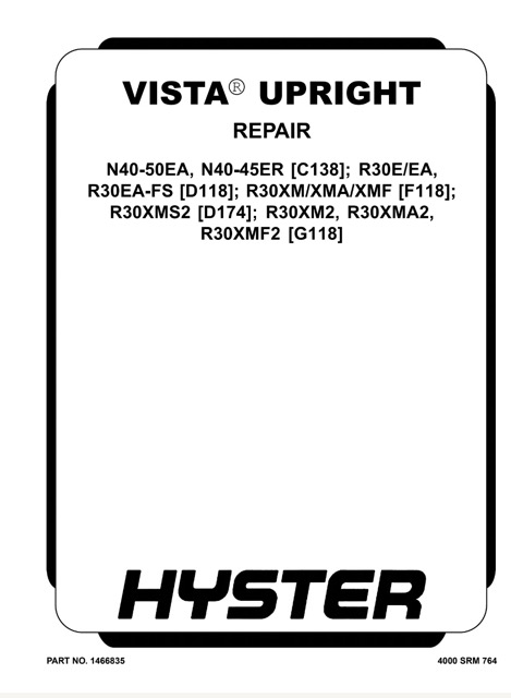 Hyster C174 (R30XMS) Forklift Service Repair Manual