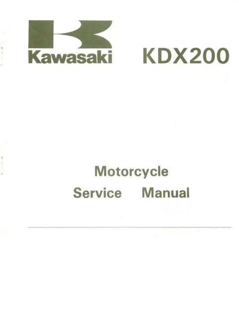 1989-1994 Kawasaki KDX200 Service Manual