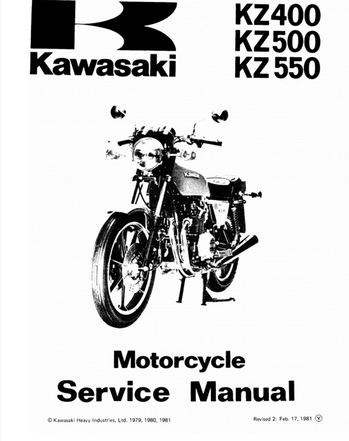 1979-1981 Kawasaki KZ400, KZ500, KZ550 Service Manual