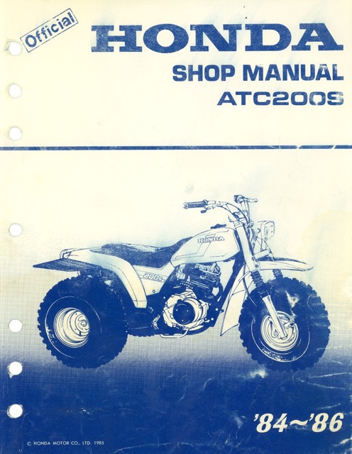 1984-1986 Honda ATC200S Service Manual