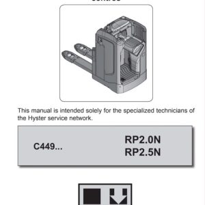 Hyster C449 (RP2.0N, RP2.5N) Forklift Service Manual
