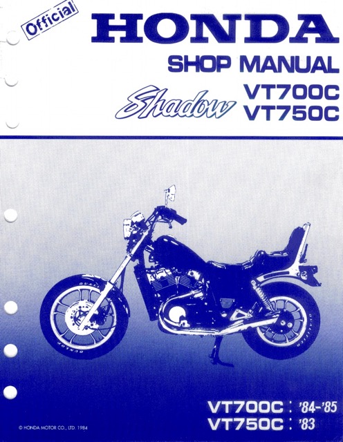 1983-1985 Honda VT700C ,VT750C Shadow Service Manual