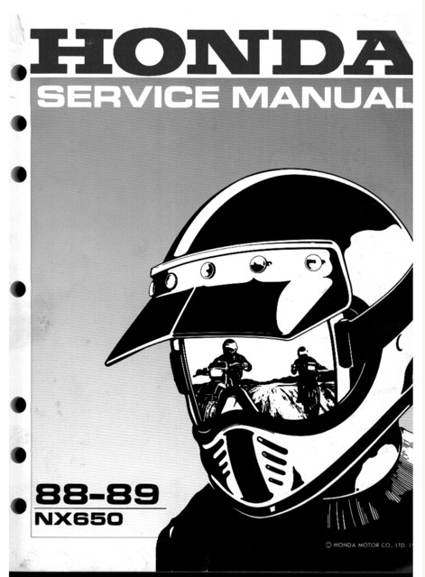 1988-1989 Honda NX650 Service Repair Manual