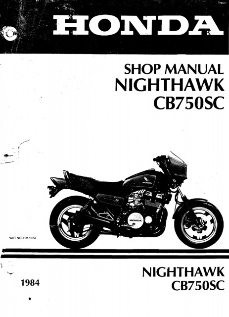 1984 Honda CB750SC Nighthawk Service Manual