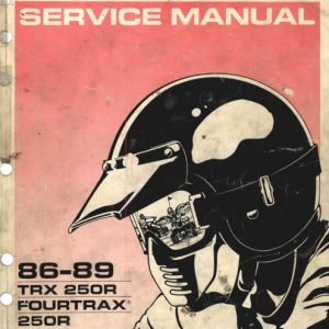 1986-1989 Honda Trx250r Fourtrax Atv Service Manual