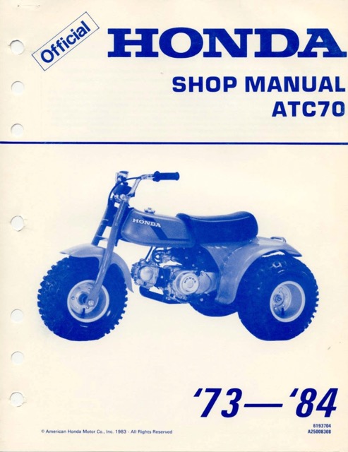 1973-1984 Honda ATC70 Service Shop Manual