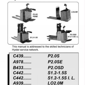 Hyster A939 (LO2.0M) Forklift Service Repair Manual