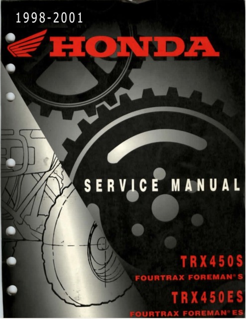 1998-2001 Honda TRX450S, TRX450ES FOURTRAX FOREMAN Service Manual