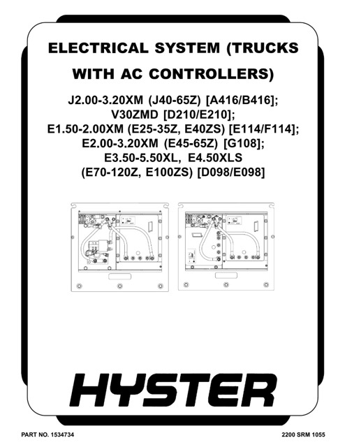 Hyster F114 (E25Z, E30Z, E35Z, E40ZS) Forklift Service Manual