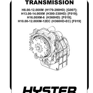 Hyster F019 Forklift Service Manual
