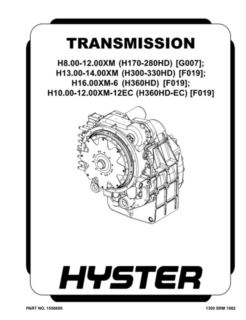 Hyster F019 Forklift Service Manual