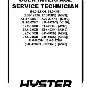 Hyster A099 (E80XN, E100XN, E100XNS, E120XN) Forklift Service Manual