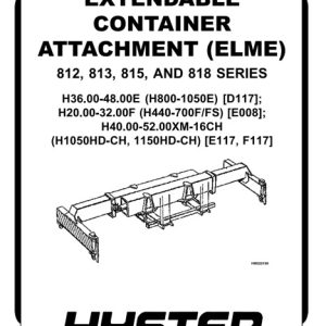 Hyster F117 (H1050HD-CH, H1150HD-CH) Forklift Service Manual