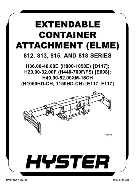 Hyster F117 (H1050HD-CH, H1150HD-CH) Forklift Service Manual