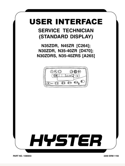Hyster C264 (N45ZR, N35ZDR) Forklift Service Manual