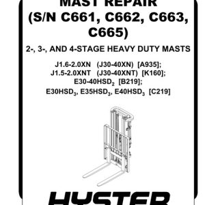 Hyster C219 (E30HSD3, E35HSD3, E40HSD3) Forklift Service Manual